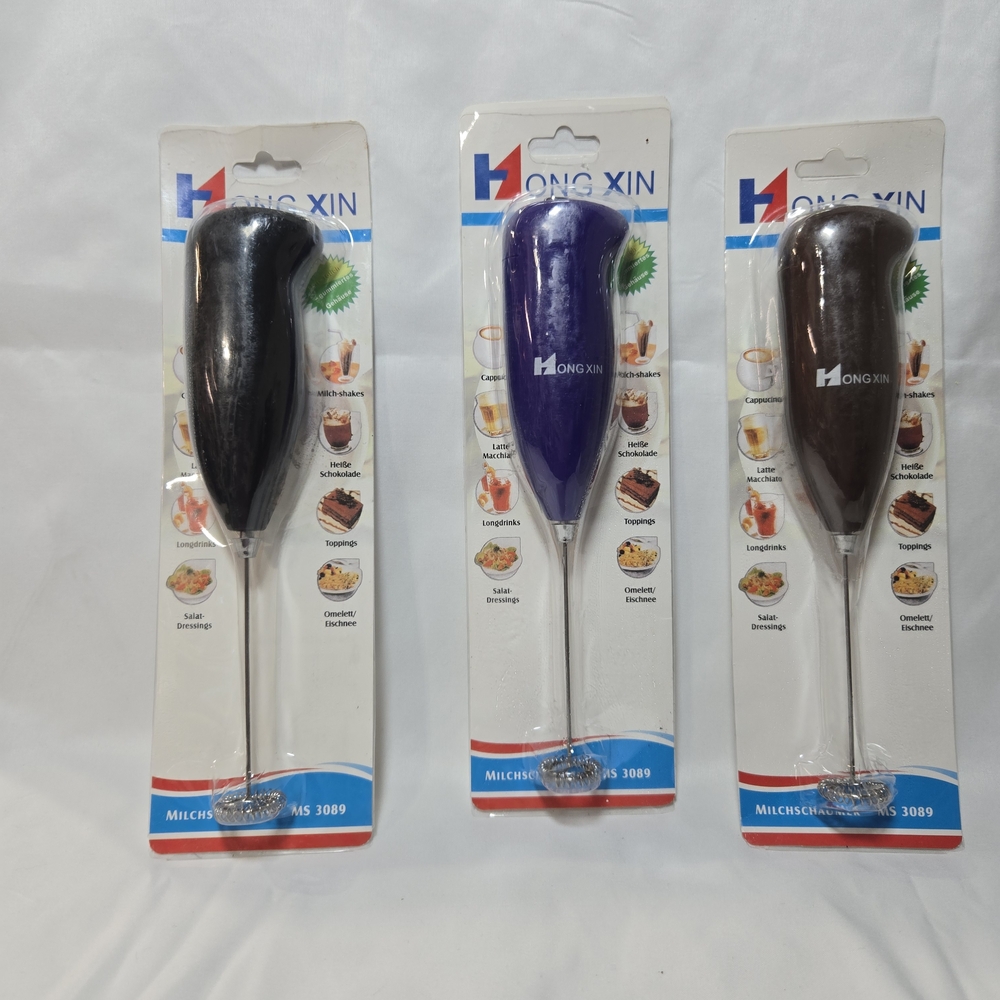 Handheld Milk Frother - Black, Purple, Brown